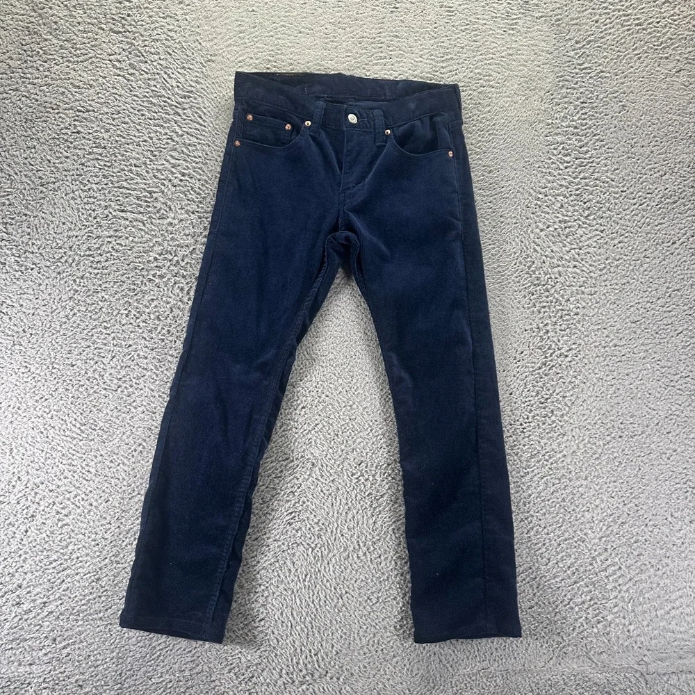 Levi's 511 Pant Mens 30x27 Blue Corduroy Chino Straight Business Preppy Career